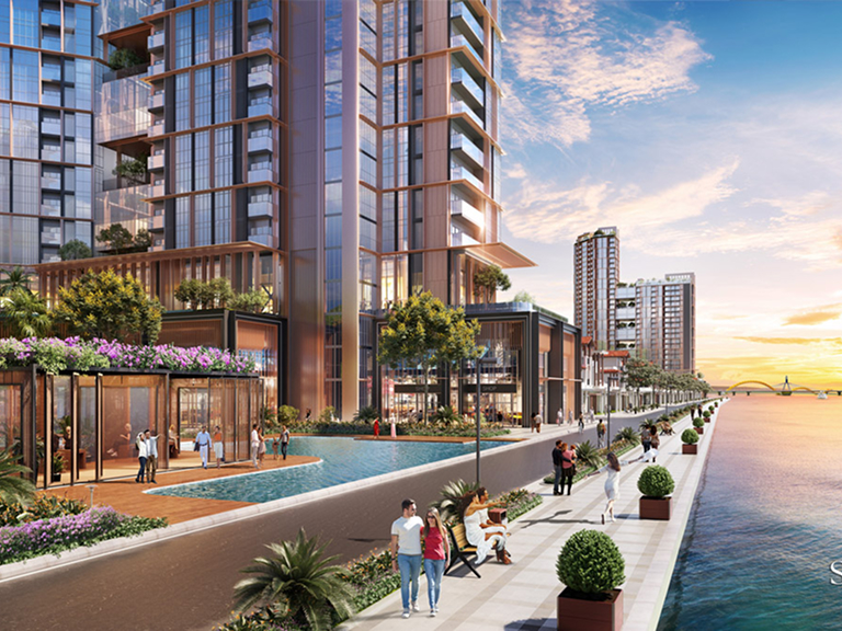 tiện ích nội khu đường đi dạo tại khu đô thị sun symphony